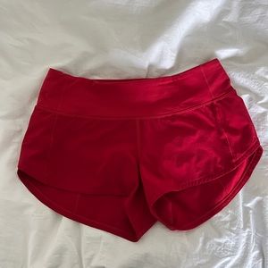 Dark red speed up shorts